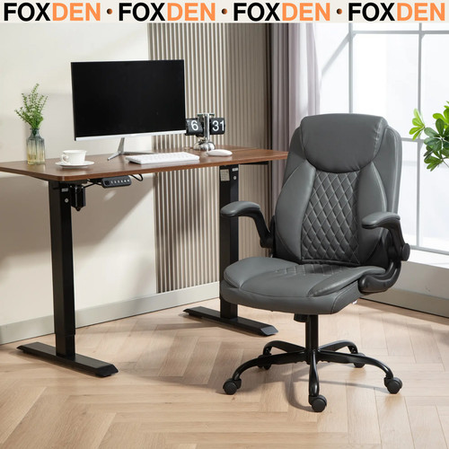 Grey office chair faux - grey,