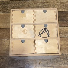 Vintage IKEA Moppe Wooden 6 Drawer Storage Box Chest Table Desk Top Set Prop