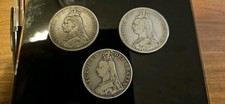 2 Victorian Crown And A Double Florin  78 grams 0.925 silver