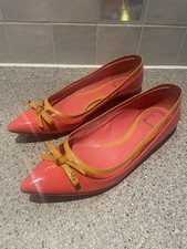 Ladies Christian Dior Pink Patent Leather Ballet Flats Size Uk 7.5 EU 40.5 VGC