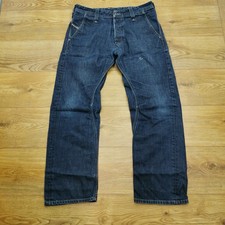 Diesel Gualbon Jeans Mens W32 L30 Blue Relaxed Fit Loose Leg Denim Button