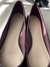 M&S Footglove Burgandy Partent Leather wedge Ladies Shoes. Size 6  