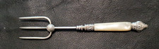 Victorian Antique Mother Of Pearl Handled Bread Fork, Trident Fork, Meat/Bread