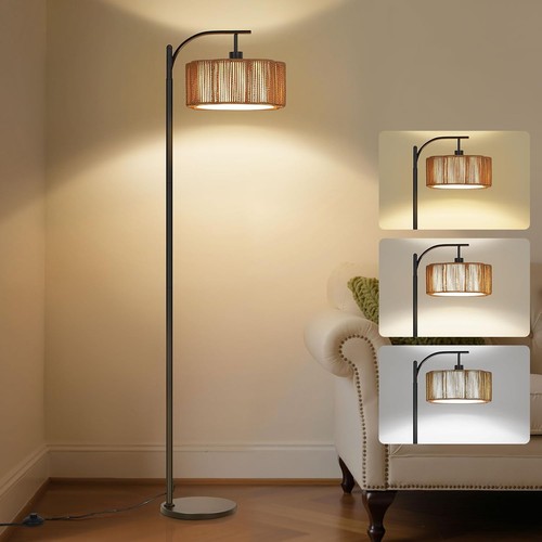 Rattan floor lamp dimmable - rattan,