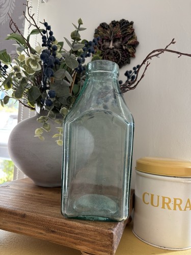 Vintage glass bottle square - vintage,