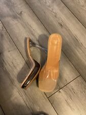 ASOS Nude Perspex Clear High Heel Slip On Shoes UK 8 Tried On Only