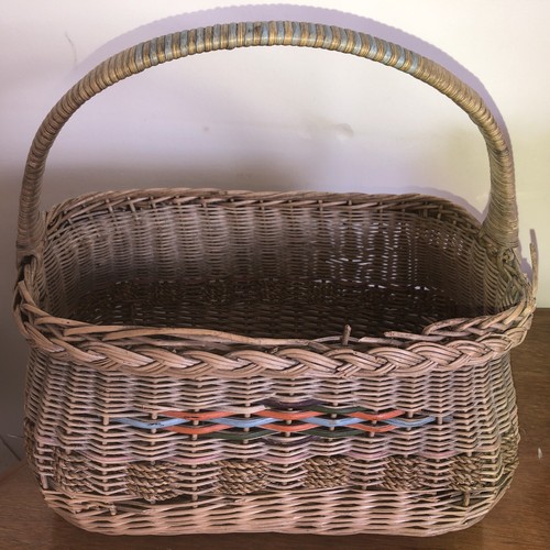 Vintage wicker basket with - wicker,