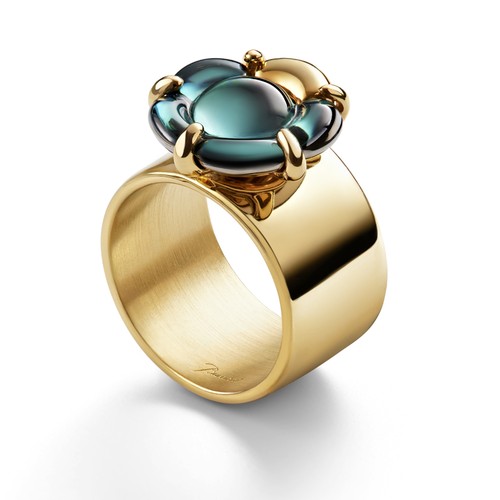 Baccarat flower ring teal - 'b,