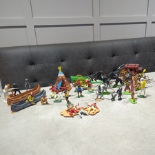 Vintage Bundle Timpo Britains Deetail Horse Cowboy Indians Teepee Canoe Cart ect