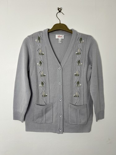 Afibel grey floral embroidered - floral,