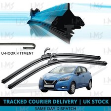 For Nissan Micra 2017-2023 Front Windscreen 26" 14" Aero Wiper Blades Set