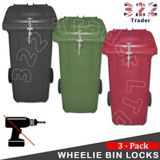 3 Pack - Wheelie Bin Lid Chain