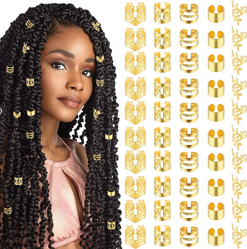 50pcs gold hair jewelry for - 50pcs,