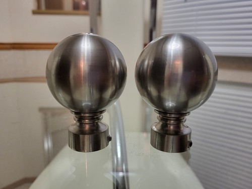 Curtain pole ends silver - curtain,