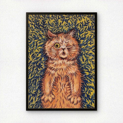 Louis wain winking ginger cat - wain:,