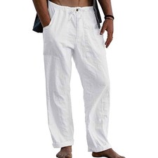 Mens Cotton Linen Pants