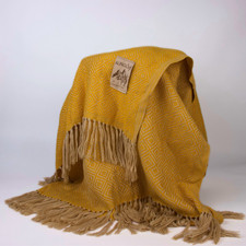 Alpaca Wool Blanket Yellow
