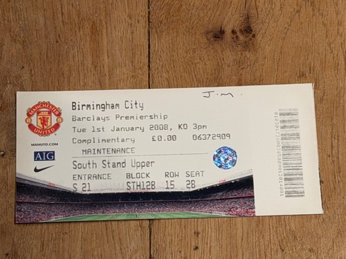 Ticket 2007 manchester - 2007/08,