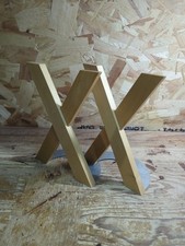 IKEA Skribent Bookends Wooden Birch 'X' Bookstands Pair