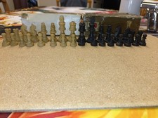 Vintage Carved Wood Hausemann & Hotte Amsterdam Jumbo Chess Set 2" Tallest