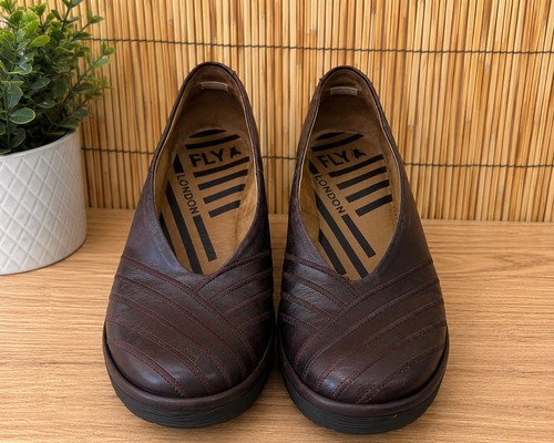 Fly london leather wedge shoes - leather,