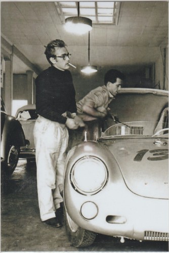 James dean with his porsche - dean,