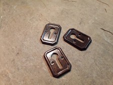 1 no Original 1930's Art Deco Bakelite Walnut Brown Key Hole Escutcheon KH4