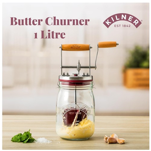 Vintage glass butter churn - glass,