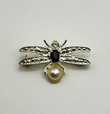Silver Tone Dragonfly Brooch