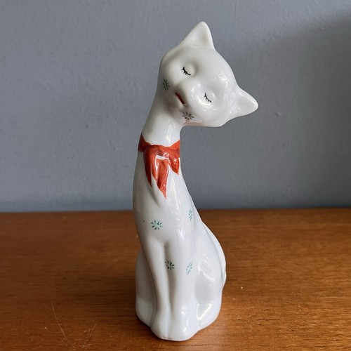 Vintage pottery long neck - long, cat