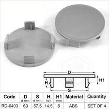 Wheel center caps centre universal alloy rim plastic 4x cap 57.5-63 fits Toyota