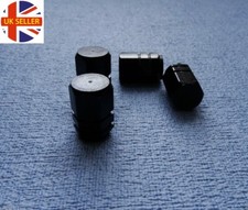 VAUXHALL BLACK metal DUST VALVE stem CAPS tyre WHEEL ALUMINIUM SOLID hexagon 4X