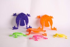 finger push, jumping frogs, leaping frogs, 6pcs, coloured plastic