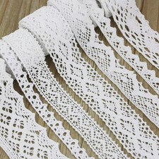 new Cotton Lace Ribbon Trim 5M Roll DIY Sewing Craft Fabric Embroidery White UK