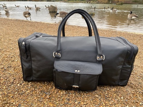Mens black genuine - , leather