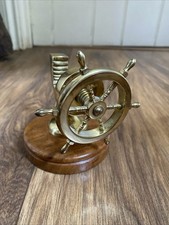 Vintage Brass Ships Wheel