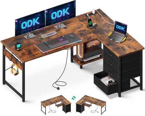 Odk corner desk with drawers - desk,