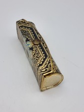 Vintage BREVETTATO Lipstick Decorated Gold Case with Mirror Made in Italy