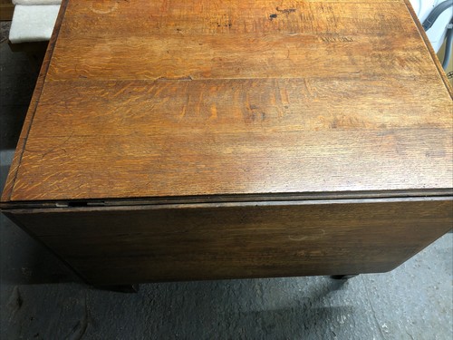 Antique oak drop leaf table - oak,