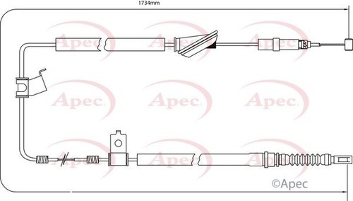 Apec rear right brake cable - apec,