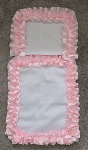 Dolls pram bedding set - bedding, pink