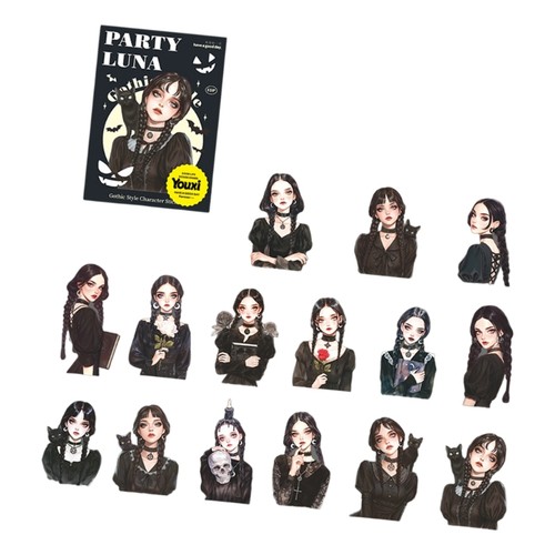 Adhesive gothic girl sticker - girl,
