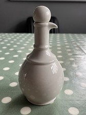 White Ceramic oil/vinegar Jug With Stopper 6” Tall
