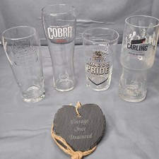 4 x BRANDED PINT GLASSES *