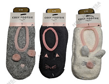 1 Pair Ladies Cosy Fluffy Footsie Socks with Grippers Novelty Summer Holiday