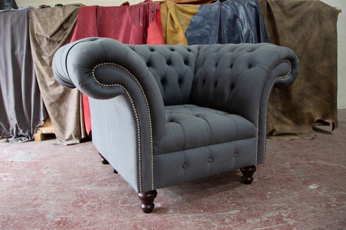 Chesterfield armchair grey - armchair, in