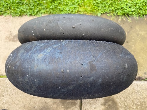 Pair motorcycle slick tyres - pair,