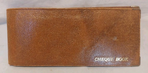 Vintage leather cheque book - vintage,