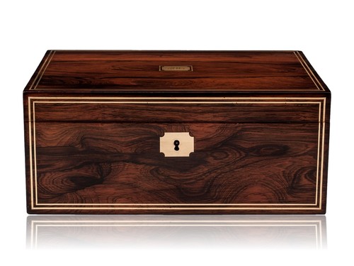 Georgian rosewood sewing box - sewing,