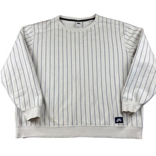 Nike SB XL Skateboarding Crew Neck Sail Cream White (DH2636-133) Pin Stripe Surf
